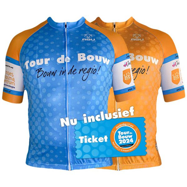 Tour de Bouw fietsshirt blauw of oranje nu inclusief ticket