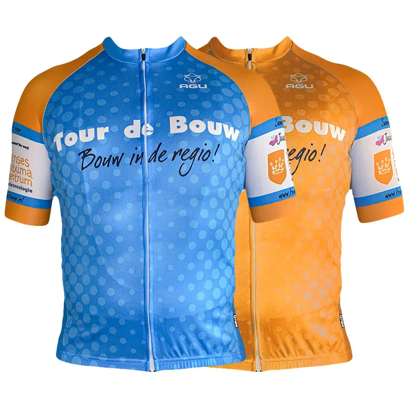 Fietsshirts Tour de Bouw oranje blauw
